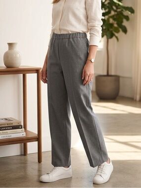Take 50% OFF- Donnkenny Classic Women’s Gray Elastic-Waist Pants, Size-20